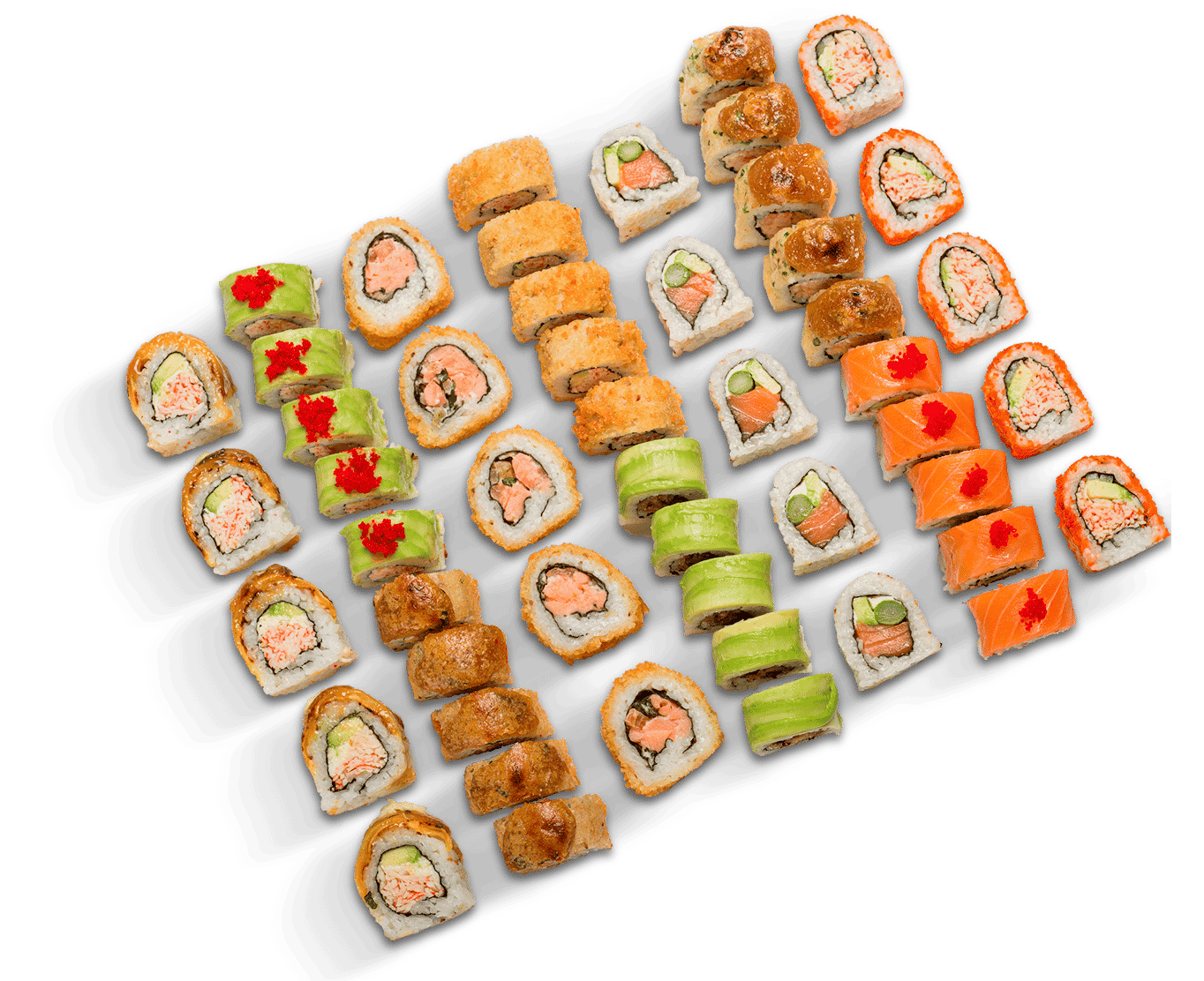 sushi rollos california arroz vegetales alga nori aguacate